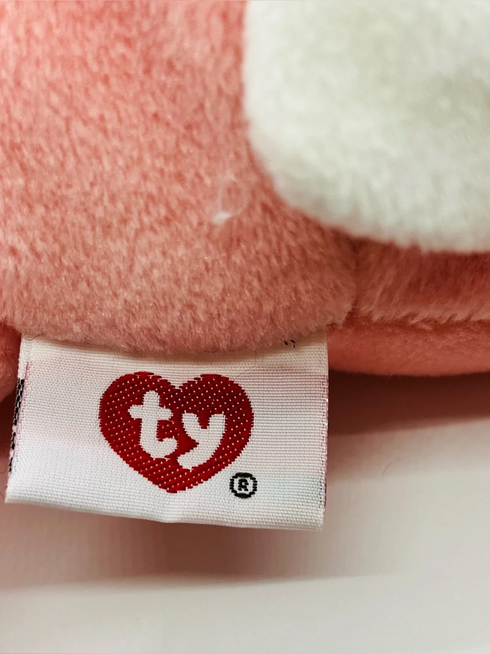 1996 Ty Pillow Pals Carrots the Pink Bunny Rabbit Stuffed Plush Toy Lovey